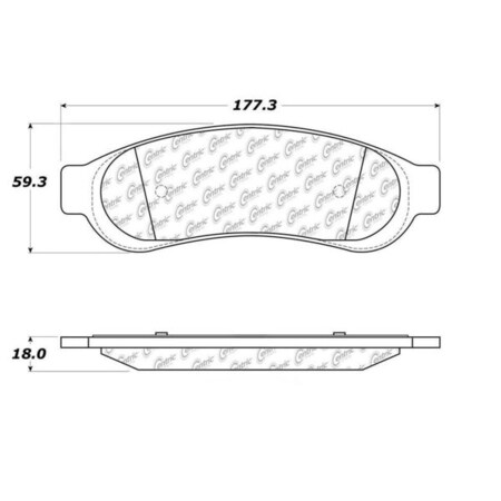 Centric Parts Posi-Quiet Metallic Pad, 104.10670, Rear 104.10670